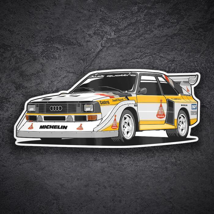 Aufkleber: Audi Quattro S1 Gruppe B