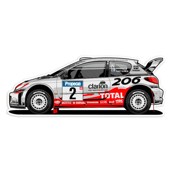 Aufkleber: Peugeot 206 WRC