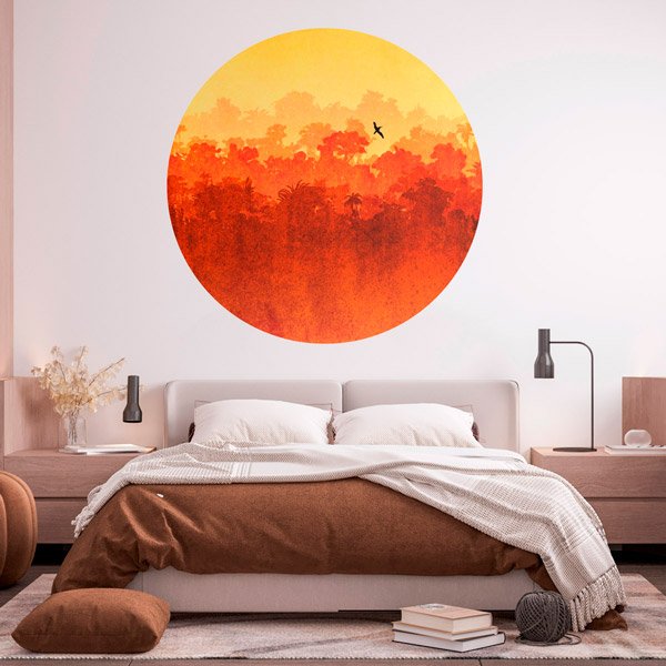 Wandtattoos: Sonnenuntergang im Dschungel