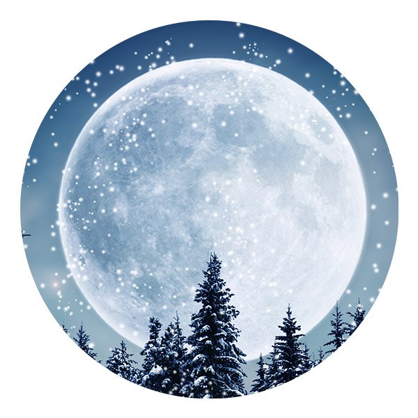 Wandtattoos: Vollmond im Wald