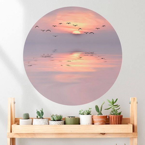 Wandtattoos: Vögel bei Sonnenunterganguntergang