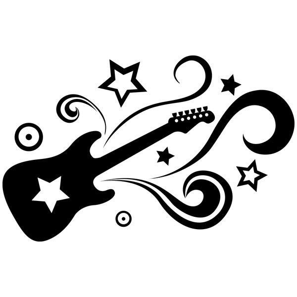 Wandtattoos: E-Gitarre mit Sternen
