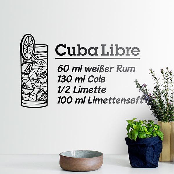 Wandtattoos: Cocktail Cuba Libre - deutsch