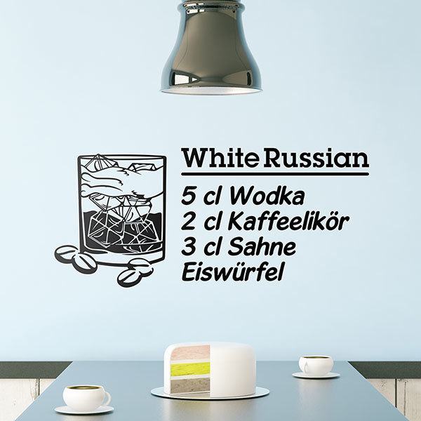 Wandtattoos: Cocktail White Russian - deutsch