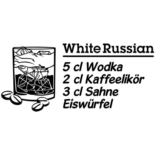 Wandtattoos: Cocktail White Russian - deutsch