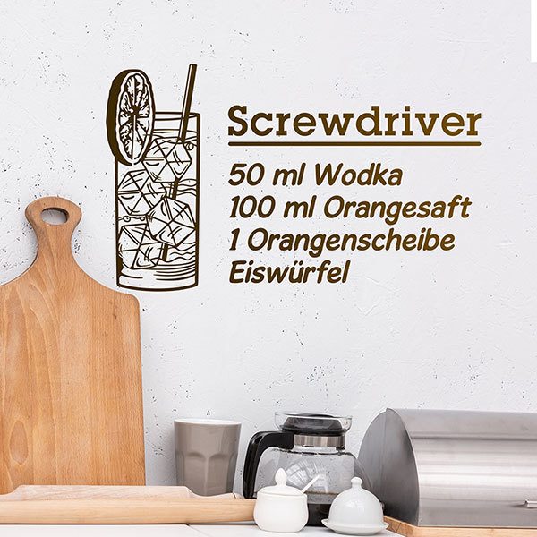 Wandtattoos: Cocktail Screwdriver - deutsch