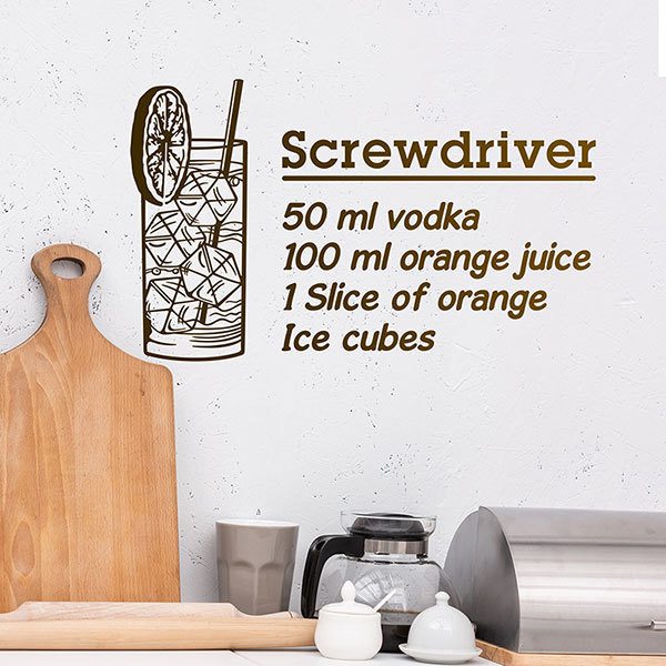 Wandtattoos: Cocktail Screwdriver - englisch