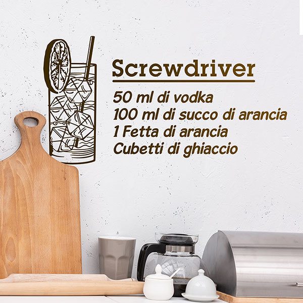 Wandtattoos: Cocktail Screwdriver - italienisch 0