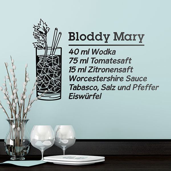 Wandtattoos: Cocktail Bloddy Mary - deutsch