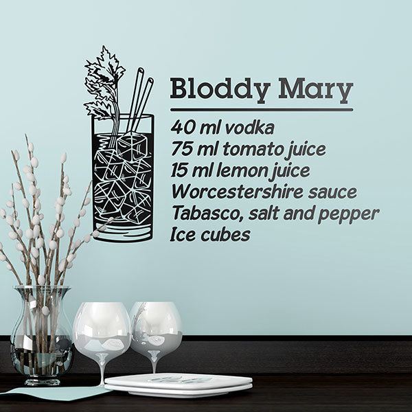 Wandtattoos: Cocktail Bloddy Mary - englisch