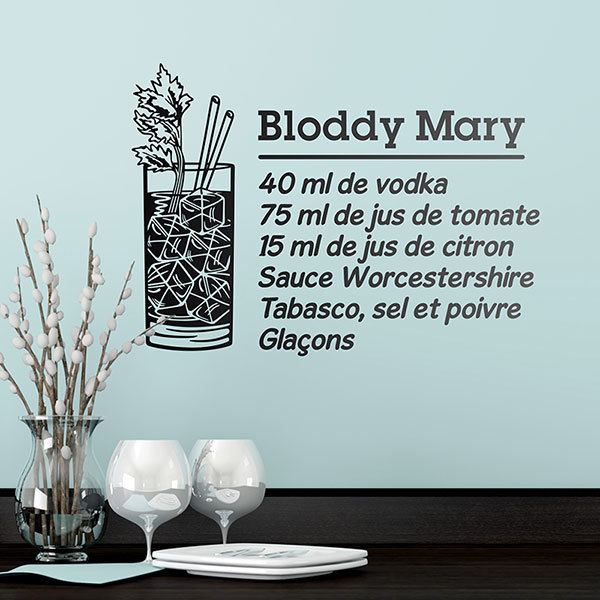 Wandtattoos: Cocktail Bloddy Mary - französisch