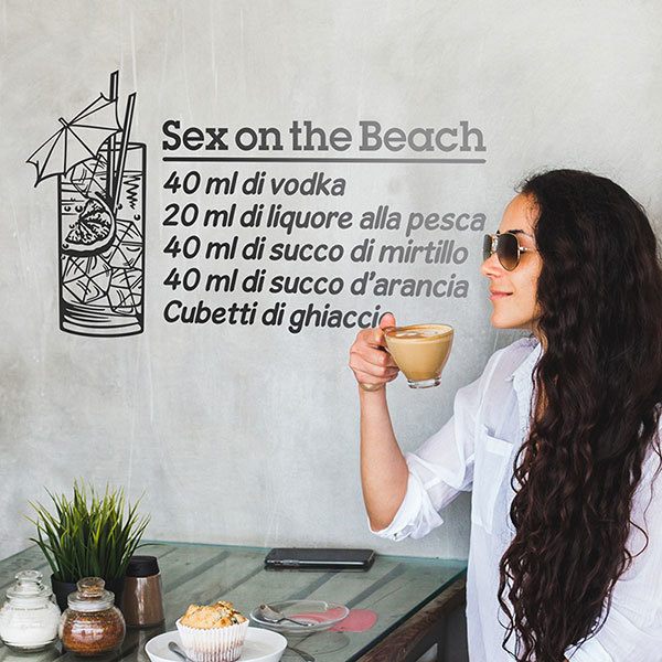 Wandtattoos: Cocktail Sex on the Beach - italienisch