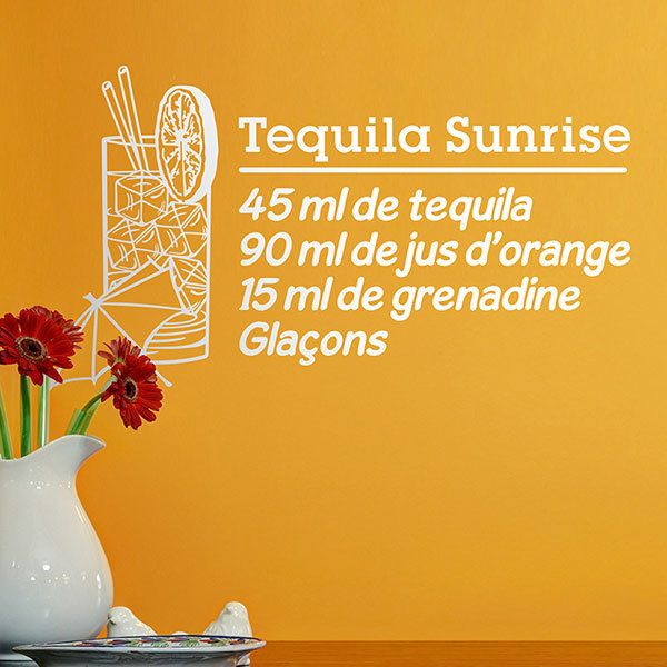 Wandtattoos: Cocktail Tequila Sunrise - französisch 