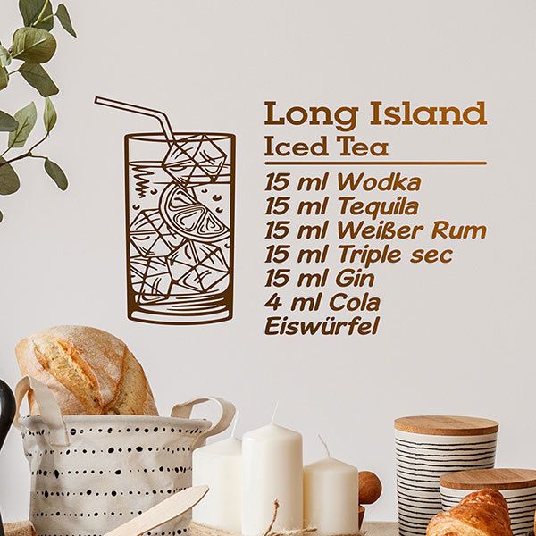 Wandtattoos: Cocktail Long Island - deutsch