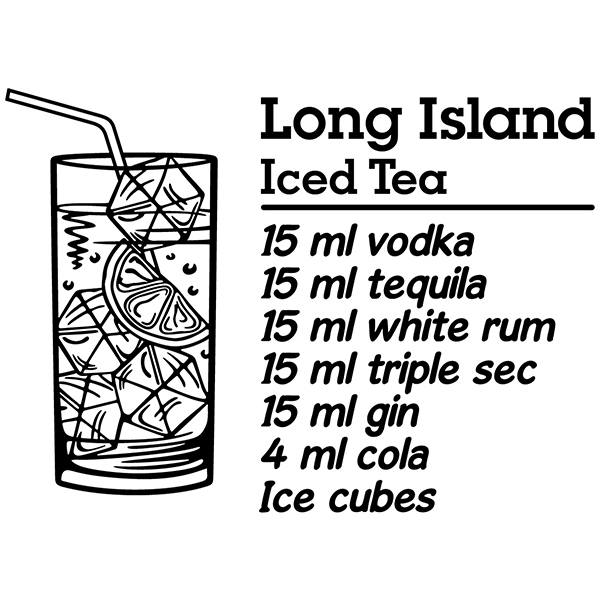 Wandtattoos: Cocktail Long Island - englisch