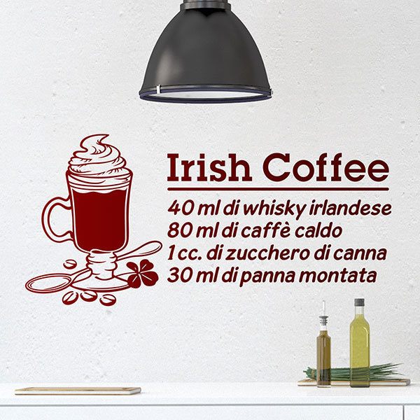 Wandtattoos: Cocktail Irish Coffee  - italienisch
