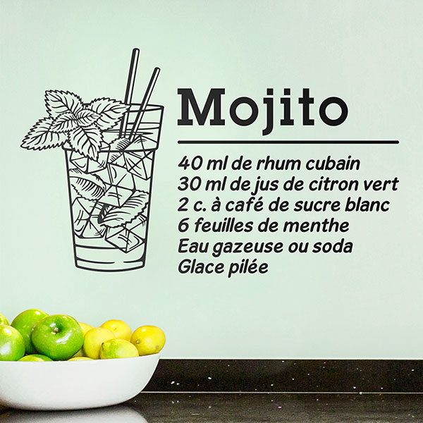 Wandtattoos: Cocktail Mojito - französisch