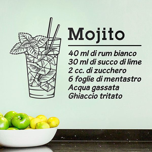 Wandtattoos: Cocktail Mojito - italienisch