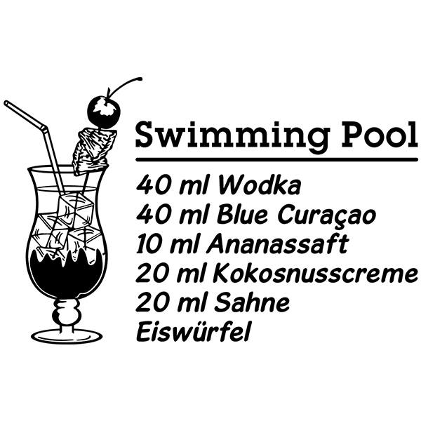 Wandtattoos: Cocktail Swimming Pool - deutsch