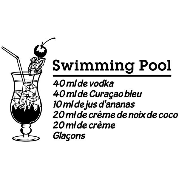 Wandtattoos: Cocktail Swimming Pool - französisch