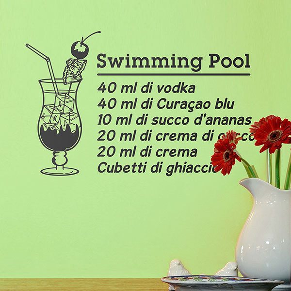 Wandtattoos: Cocktail Swimming Pool - italienisch