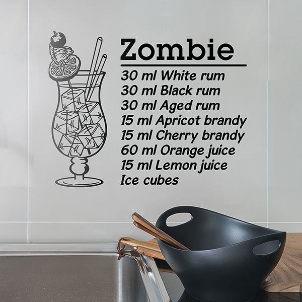 Wandtattoo Cocktail Zombie englisch
