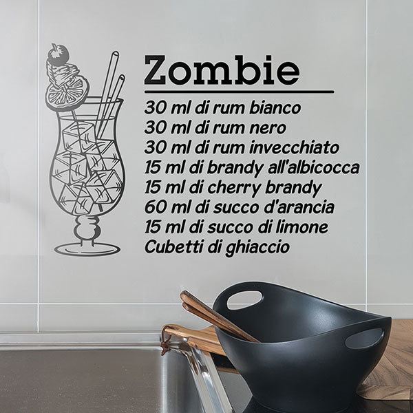 Wandtattoos: Cocktail Zombie - italienisch 0