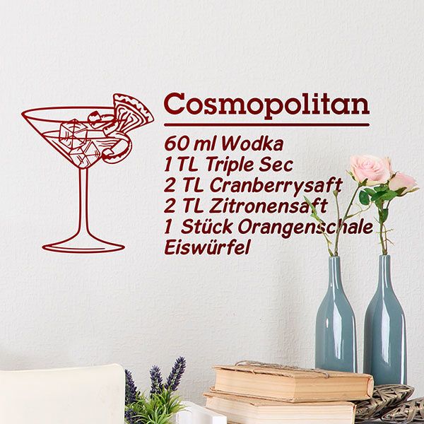 Wandtattoos: Cocktail Cosmopolitan - deutsch