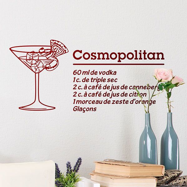 Wandtattoos: Cocktail Cosmopolitan - französisch