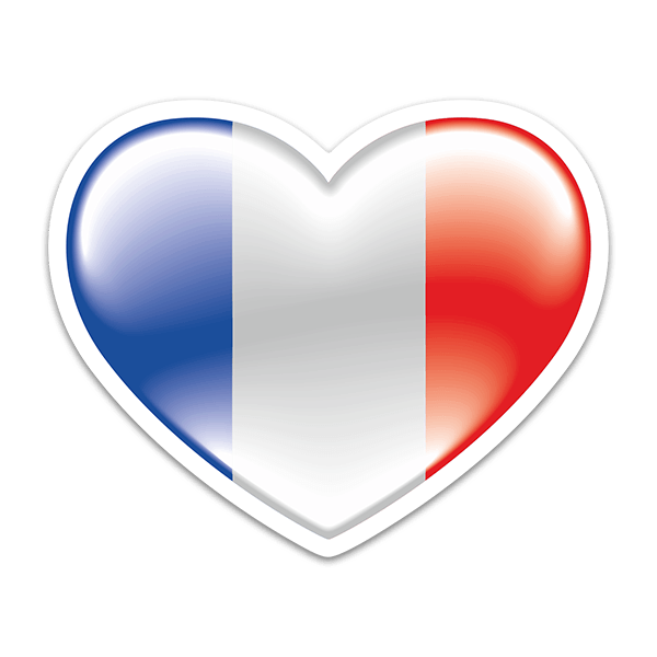 Aufkleber: Herz-Frankreich