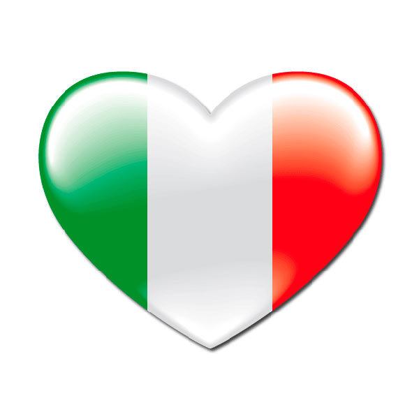 Aufkleber: Herz-Flagge Italien