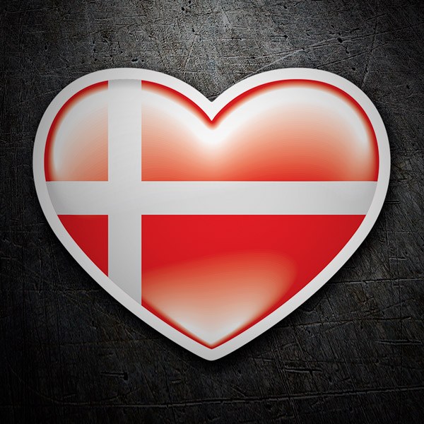 Aufkleber: Dänemark Herz