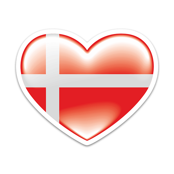 Aufkleber: Dänemark Herz