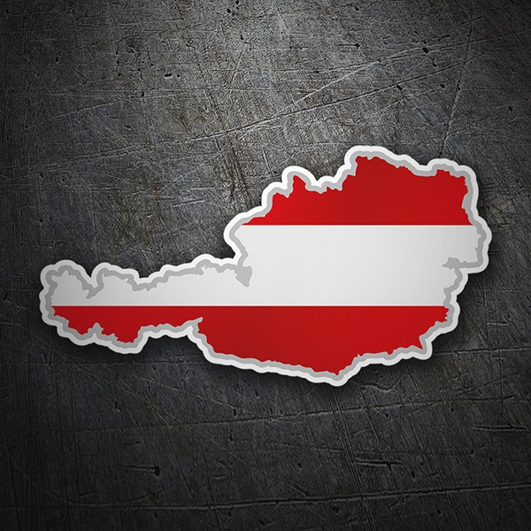 Aufkleber: karte Flagge Österreich