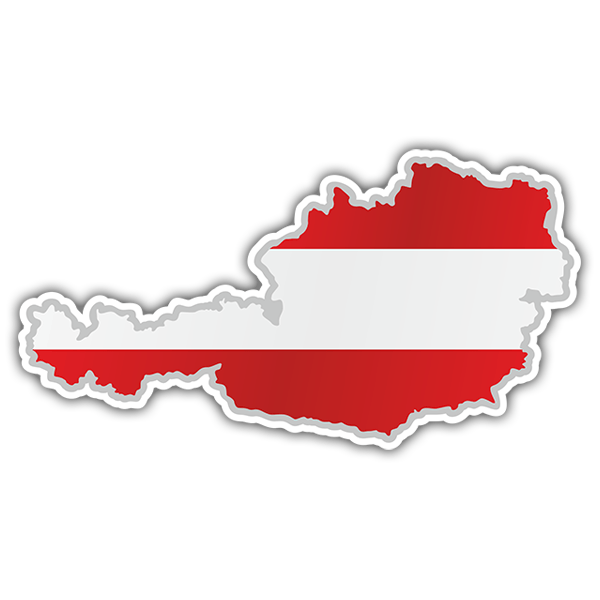 Aufkleber: karte Flagge Österreich