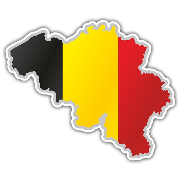 Aufkleber: karte Flagge Belgien