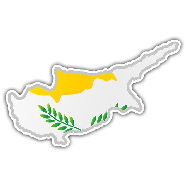 Aufkleber: karte Flagge Zypern