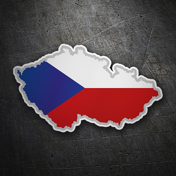 Aufkleber: karte Flagge Tschechien