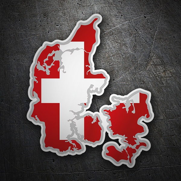 Aufkleber: karte Flagge Dänemark