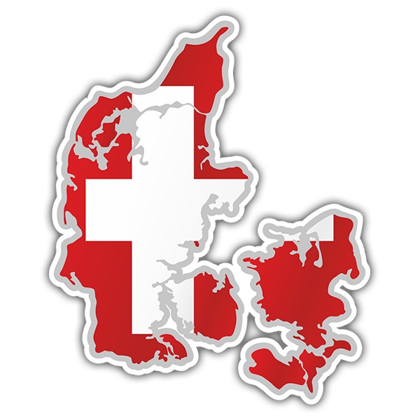 Aufkleber: karte Flagge Dänemark