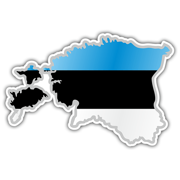 Aufkleber: karte Flagge Estland 0