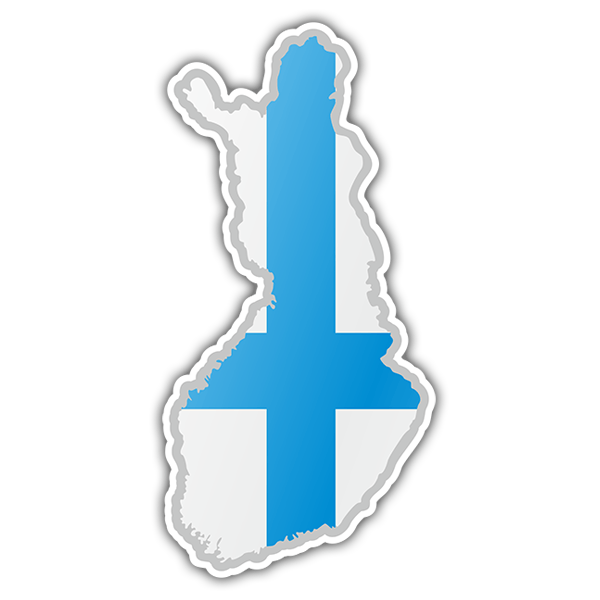 Aufkleber: karte Flagge Finnland