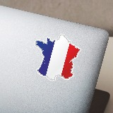 Aufkleber: karte Flagge Frankreich 4