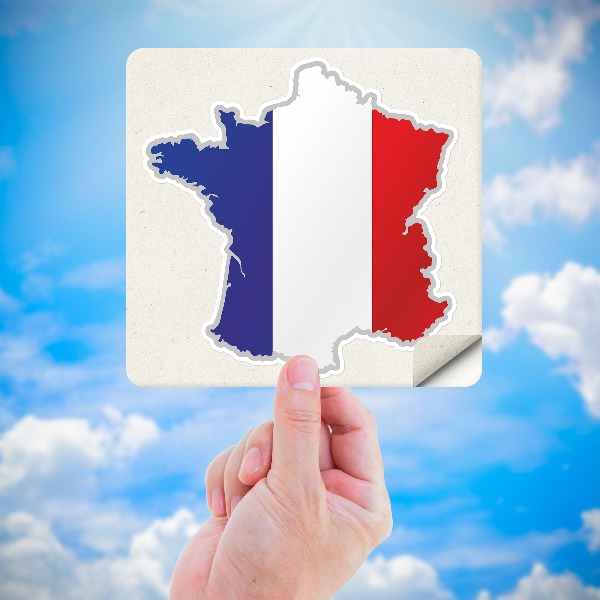 Aufkleber: karte Flagge Frankreich