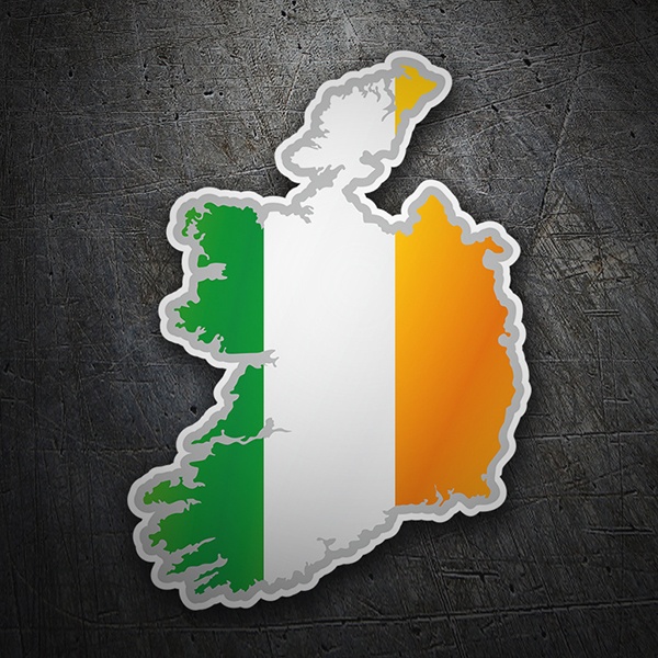 Aufkleber: Karte Flagge Irland