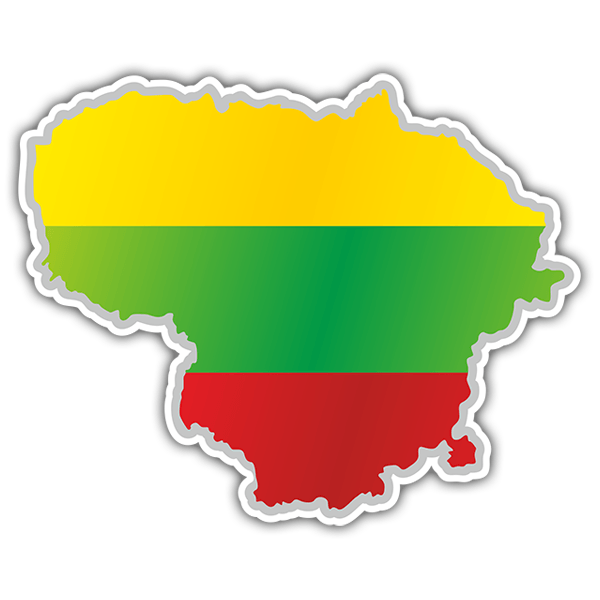 Aufkleber: Karte Flagge Litauen