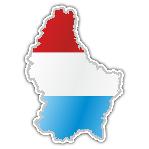 Aufkleber: Karte Flagge Luxemburg