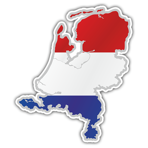 Aufkleber: Karte Flagge Niederlande