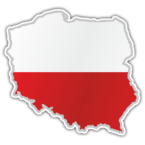 Aufkleber: Karte Flagge Polens 0