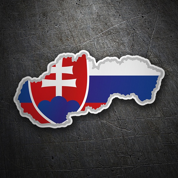Aufkleber: Karte Flagge Slowakei